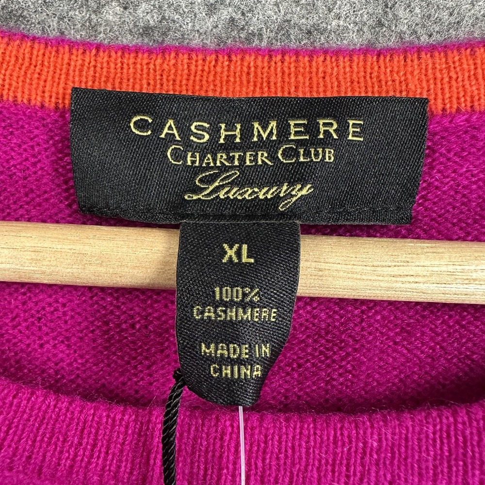 Charter Club Cashmere Sweater Womens XL Pink 100% Crewneck Pullover Knit Luxury - Picture 3 of 11